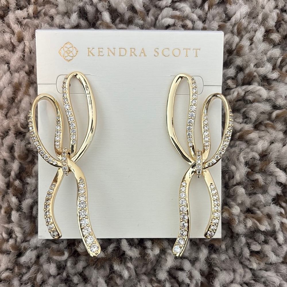 Kendra Scott Gold + Silver Bow Earrings